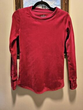 Cuddl Duds Double Plush Velour Long Sleeve Top Size Small